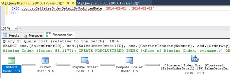 SQL execution plan