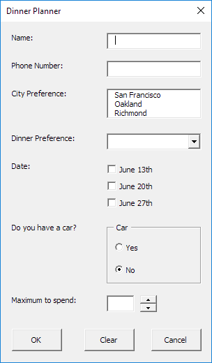 Excel - UserForm
