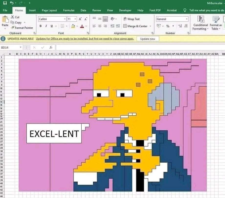 Mr. Burns from The Simpsons saying Excellent